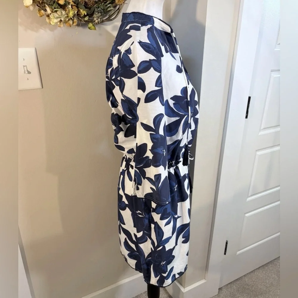 Draper James Sea Pines Cotton Silk Floral Tie Waist Cover Up Pockets XXS💚
